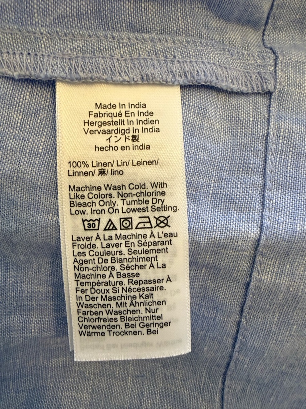 J.Crew Linen French Blue Maxine Button-Back Shift Dress Size 20 plus Sleevelesss - Picture 8 of 9